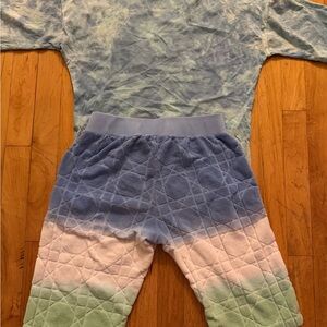 Dreamy Blue and Green Tie Die Dior Kids set